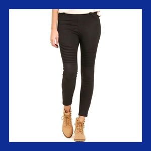 UMGEE Black Moto Zipper Hem Leggings S NWT